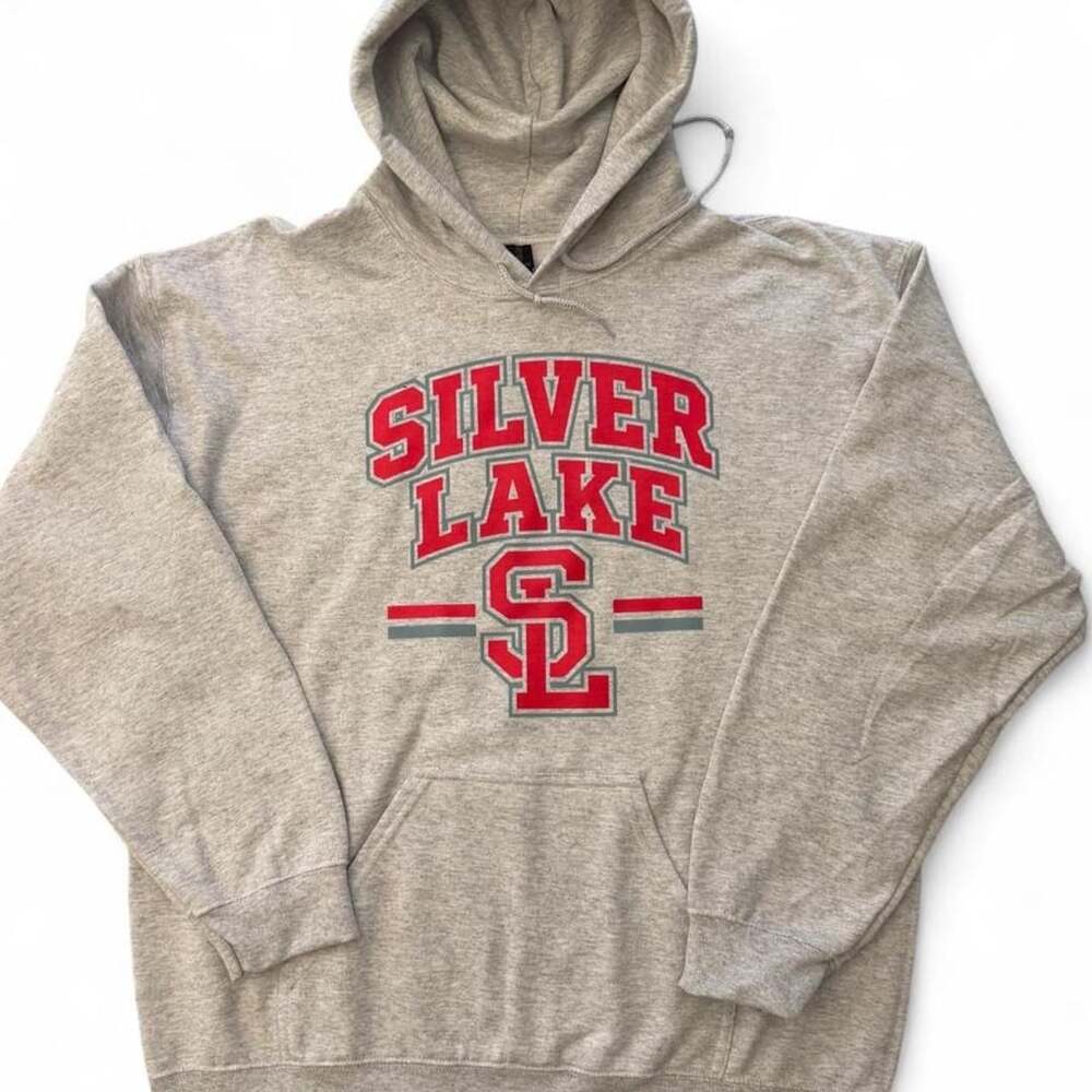 Gildan Silver Lake High School Soccer Hoodie Sweatshirt Gray Large